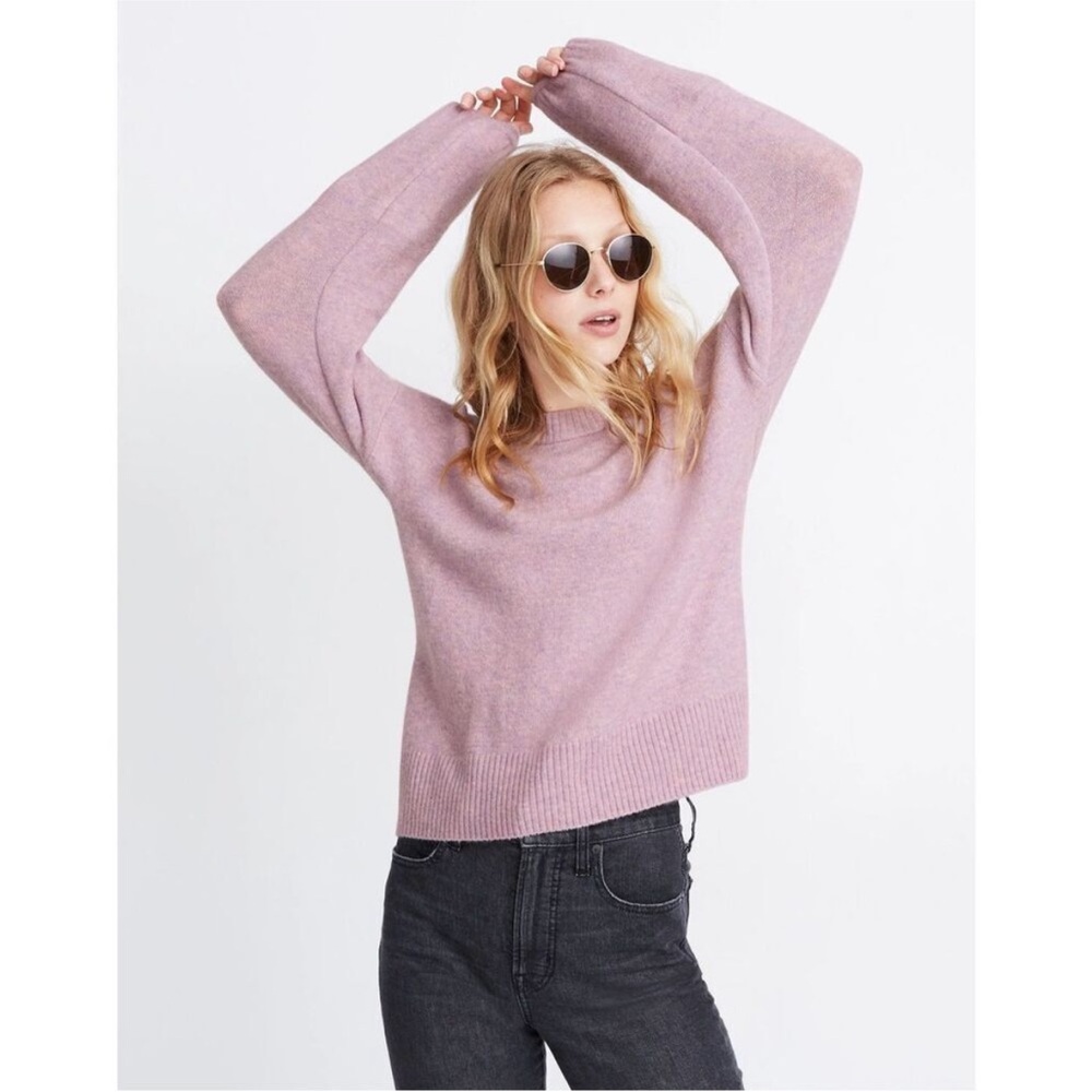 Madewell Lavender Crewneck Sweater Size M | Soft Knit Balloon Sleeve